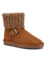 ISLAND BOOT Botki zimowe "Kourtney" w kolorze jasnobrązowym rozmiar: 39. Brązowe botki damskie Island Boot, na zimę, z dzianiny, bez obcasa, bez zapięcia. Za 165.99 zł.