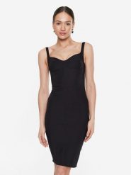 Elisabetta Franchi Sukienka koktajlowa AB-325-31E2-V360 Czarny Slim Fit. Czarne sukienki damskie Elisabetta Franchi, bez wzorów, z syntetyku, wizytowe, bez ramiączek. Za 2,189.00 zł.