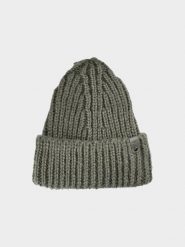 4F Czapka beanie damska - zielona S. Zielone czapki damskie 4F, na zimę, bez wzorów, z dzianiny. Za 59.99 zł.