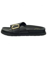 GANT Footwear Skórzane klapki "Mardale" w kolorze czarnym rozmiar: 40. Czarne klapki damskie GANT Footwear, bez wzorów, z otwartym noskiem, bez obcasa, bez zapięcia. Za 164.92 zł.