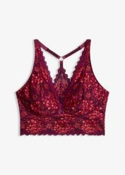 Biustonosz bustier z miękką bawełnianą podszewką. Czerwone biustonosze bonprix, bez wzorów, z bawełny. Za 82.99 zł.