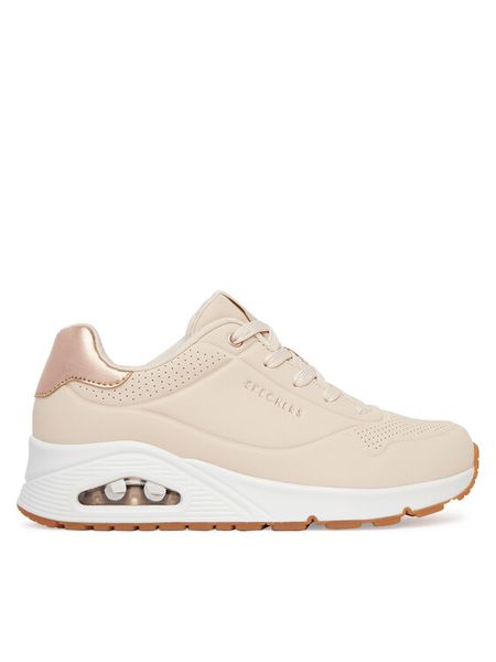 Skechers Sneakersy Uno-Golden Air 177094/NAT Beżowy. Brązowe obuwie sportowe damskie Skechers, ze skóry, bez zapięcia. Za 339.99 zł.