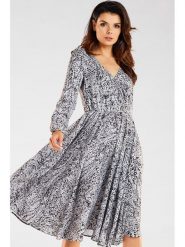 Awama Sukienka w kolorze biało-czarnym rozmiar: M. Białe sukienki damskie Awama, bez wzorów, z tkaniny, bez ramiączek. Za 110.04 zł.