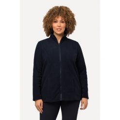Damskie Bluza polarowa system modułowy do wpinania z recyklingu. Niebieskie bluzy damskie Ulla Popken, plus size, bez wzorów, z materiału, bez kaptura. Za 199.99 zł.