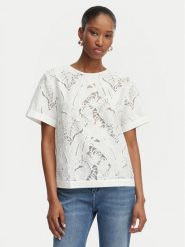 Guess Bluzka W6GH41 W1851 Biały Regular Fit. Białe bluzki damskie Guess, s, z aplikacjami, z syntetyku, bez kołnierzyka, bez ramiączek. Za 434.99 zł.