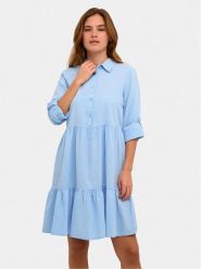 Kaffe Sukienka koszulowa Naya 10505399 Błękitny Relaxed Fit. Niebieskie sukienki damskie Kaffe, bez wzorów, z bawełny, bez ramiączek. Za 79.99 zł.