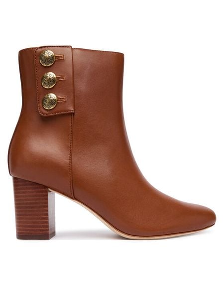 LAUREN RALPH LAUREN Botki Kenndi 802980064001 Brązowy. Brązowe botki damskie Lauren Ralph Lauren, ze skóry, bez obcasa, na słupku, bez zapięcia. Za 729.99 zł.