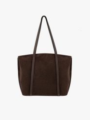 Ciemnobrązowa pojemna shopperka damska. Brązowe shopper bag Brawo sp. z o.o., na ramię, duże, bez dodatków. Za 449.99 zł.