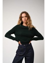 AUTHENTIC CASHMERE Kaszmirowy sweter "Ecrin" w kolorze ciemnozielonym rozmiar: M. Zielone swetry klasyczne damskie AUTHENTIC CASHMERE, m, z kaszmiru, bez kołnierzyka. Za 202.03 zł.