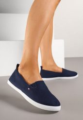 Granatowe Tenisówki Vices Basic z Materiałowymi Gumkami Aretela. Niebieskie obuwie sportowe damskie Renee, z jeansu, bez zapięcia, tenisowe. Za 39.99 zł.