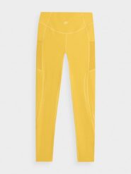 4F Legginsy do biegania szybkoschnące damskie XS. Żółte legginsy damskie 4F, xs, bez wzorów. Za 249.99 zł.