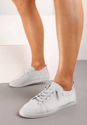 Szare Sznurowane Tenisówki z Ozdobnymi Cyrkoniami na Płaskiej Podeszwie Iiloeva. Szare obuwie sportowe damskie Renee, z jeansu, bez zapięcia, tenisowe. Za 29.99 zł.