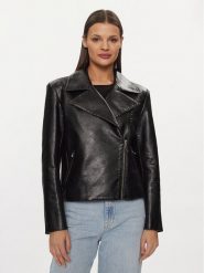 Patrizia Pepe Kurtka z imitacji skóry 8O0101/E044-K103 Czarny Regular Fit. Czarne kurtki damskie Patrizia Pepe, bez wzorów, ze skóry, bez kaptura. Za 979.99 zł.