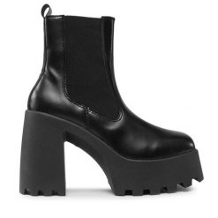 Botki Altercore. Czarne botki damskie Altercore, bez obcasa, na słupku, bez zapięcia. Za 269.99 zł.