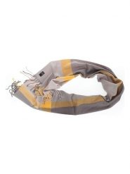 Buff Szal-koło w kolorze szaro-żółtym - (D)105 x (S)36 cm rozmiar: onesize. Szare szaliki damskie Buff, bez wzorów, z materiału. Za 92.42 zł.