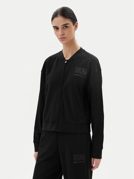 EA7 Emporio Armani Bluza 7W000178 AF12473 UC001 Czarny Regular Fit. Czarne bluzy damskie EA7 Emporio Armani, m, bez wzorów, z bawełny, bez kaptura. Za 359.99 zł.