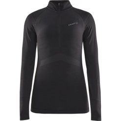 Koszulka z długim rękawem 1/4 zip dla kobiet Craft Active Intensity. Czarne koszulki damskie Craft, bez wzorów, bez kołnierzyka, bez ramiączek. Za 375.19 zł.