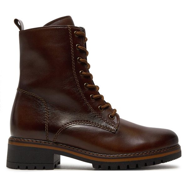 Trzewiki Gabor. Brązowe botki damskie Gabor, bez obcasa, na płaskiej podeszwie, bez zapięcia. Za 539.99 zł.