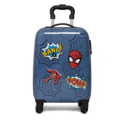 Walizka dziecięca Spiderman Ultimate. Niebieskie walizki Spiderman Ultimate, bez wzorów, małe. Za 219.99 zł.