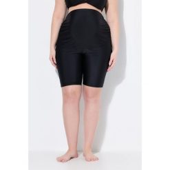 Damskie Bermudy kąpielowe Bellieva do kolan szeroka wkładka elastyczna prążki. Czarne bikini Ulla Popken, bez wzorów, z elastanu. W wyprzedaży za 91.99 zł.