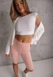 Różowe Szorty Bikery High Waist z Wyszczuplającym Pasem Briarrose. Czerwone szorty damskie Renee, bez wzorów, z podwyższonym stanem. Za 39.99 zł.