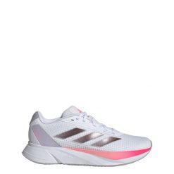 Buty Duramo SL. Białe obuwie sportowe damskie Adidas, z materiału, bez zapięcia, do biegania. W wyprzedaży za 250.50 zł.