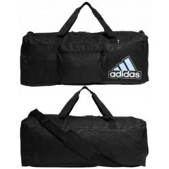 Torba Adidas Essentials Seasonal Duffel sportowa. Czarne torby sportowe Adidas, bez wzorów. Za 127.30 zł.