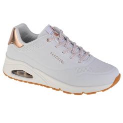 Buty Uno - Shimmer Away Rozmiar 41 - 155196-WHT Biały. Białe obuwie sportowe damskie Skechers, z materiału, bez zapięcia, tenisowe. Za 299.99 zł.