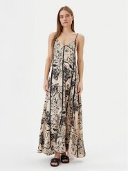 Maaji Sukienka letnia Sepia Fiori Lily PT1930CLD001 Beżowy Relaxed Fit. Brązowe sukienki damskie Maaji, bez wzorów, z wiskozy, bez ramiączek. Za 389.99 zł.
