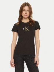 Calvin Klein Jeans T-Shirt Gradient J20J224982 Czarny Slim Fit. Czarne t-shirty damskie Calvin Klein Jeans, xs, bez wzorów, z bawełny, bez kołnierzyka. Za 89.99 zł.