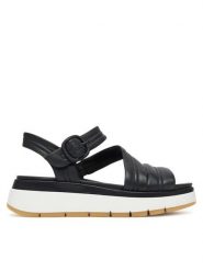 Clarks Sandały Tuscan Strap 26181473 Czarny. Czarne sandały damskie Clarks, bez wzorów, ze skóry, bez obcasa, na koturnie, bez zapięcia. Za 289.99 zł.