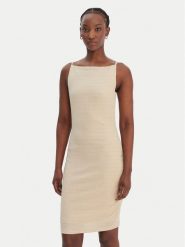 Guess Sukienka koktajlowa W6GKA1 K3488 Beżowy Slim Fit. Brązowe sukienki damskie Guess, z aplikacjami, z syntetyku, wizytowe, bez ramiączek. Za 519.99 zł.