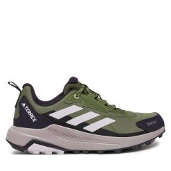 Trekkingi adidas. Zielone obuwie sportowe casual damskie Adidas, bez zapięcia. Za 229.99 zł.