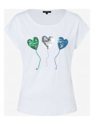 More & More Koszulka w kolorze białym rozmiar: 42. Białe bluzki damskie More & More, bez wzorów, bez kołnierzyka, bez ramiączek. Za 146.95 zł.