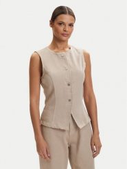 ONLY Kamizelka Everly 15364370 Beżowy Regular Fit. Brązowe kamizelki damskie Only, l, bez wzorów, z bawełny, bez kaptura. Za 169.99 zł.