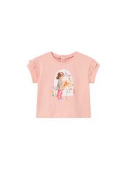 Mayoral T-Shirt 1080 Różowy Regular Fit. Czerwone koszulki i t-shirty dziewczęce Mayoral, bez wzorów, z bawełny, bez kołnierzyka, bez ramiączek. Za 69.99 zł.