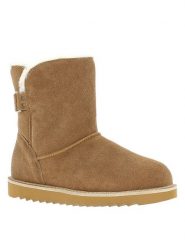 Gooce Skórzane botki zimowe "Colorado" w kolorze jasnobrązowym rozmiar: 40. Brązowe botki damskie Gooce, na zimę, ze skóry, bez obcasa, bez zapięcia. Za 217.99 zł.