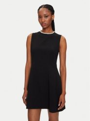 Eleh Sukienka koktajlowa ESS250283 Czarny Regular Fit. Czarne sukienki damskie Eleh, bez wzorów, z syntetyku, wizytowe, bez ramiączek. Za 319.99 zł.