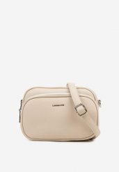 Beżowa Dwukomorowa Torebka Typu Listonoszka Ellirin. Brązowe shopper bag Renee, bez wzorów, bez dodatków. Za 129.99 zł.