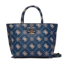 Torebka Guess. Niebieskie kuferki damskie Guess, z aplikacjami, bez dodatków. Za 659.99 zł.