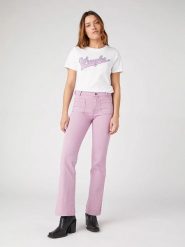 Wrangler Dżinsy - Flaire fit - w kolorze jasnoróżowym rozmiar: W26/L32. Różowe jeansy damskie Wrangler. Za 118.84 zł.