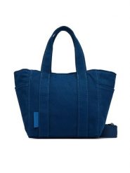 Calvin Klein Torebka Webbing Strap Canvas Small Tote LV04F3384G Niebieski. Niebieskie torebki klasyczne damskie Calvin Klein, z materiału, bez dodatków. Za 489.99 zł.