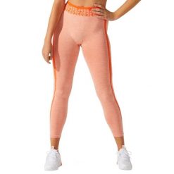 Leginsy fitness damskie Asics W Cropped Logo Seamless Tight. Brązowe legginsy sportowe damskie Asics, s, bez wzorów, z elastanu, na fitness i siłownię. Za 109.99 zł.