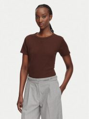 HUGO T-Shirt Deloris 50512002 Brązowy ciemny Regular Fit. Brązowe t-shirty damskie Hugo, m, bez wzorów, z bawełny, bez kołnierzyka. Za 229.99 zł.