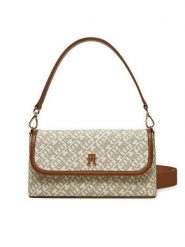 Tommy Hilfiger Torebka AW0AW17341 Beżowy. Brązowe torebki klasyczne damskie Tommy Hilfiger, ze skóry, bez dodatków. Za 469.99 zł.