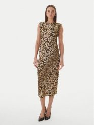 LOLA CASADEMUNT Sukienka codzienna LS2616152 Brązowy Regular Fit. Brązowe sukienki damskie LOLA CASADEMUNT, bez wzorów, z syntetyku, bez ramiączek. Za 543.99 zł.