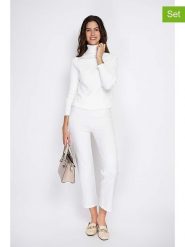 William de Faye 2-częściowy zestaw w kolorze białym rozmiar: 42. Białe golfy damskie William de Faye, bez wzorów, z kaszmiru, bez ramiączek. Za 173.99 zł.