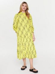 Silvian Heach Sukienka codzienna GPP23374VE Żółty Regular Fit. Żółte sukienki damskie Silvian Heach, bez wzorów, z wiskozy, bez ramiączek. Za 609.99 zł.