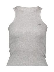 Pepe Jeans Top w kolorze szarym rozmiar: M. Szare koszulki sportowe damskie Pepe Jeans, m, bez wzorów, z jeansu, bez ramiączek. Za 70.24 zł.