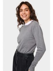 SAINT TROPEZ Sweter "Mila" w kolorze szarym rozmiar: L. Szare swetry klasyczne damskie Saint Tropez, l, bez kołnierzyka. Za 104.99 zł.